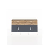 Arges Konsol 2 Raflı 4 Çekmeceli 8 Kapaklı 176x30x99 Aytaşı-Antrasit/Çam