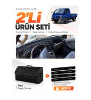 e-biz HYUNDAİ POR-TER (2004-2019) Uyumlu Torpido Örtüsü + Deri Bagaj Çantası Seti - Siyah - HU025
