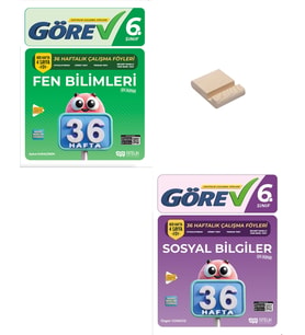 Nitelik 6. Sınıf Fen Bilimleri ve Sosyal Bilgiler 36 Haftalık Görev Föyleri + Telefon Standı