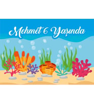Deniz Temalı Doğum Günü Afişi 35X50 cm