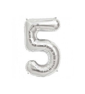 Benim Marifetlerim 5 Rakamı Gümüş Folyo Balon 16 inch 40 cm
