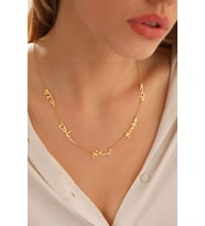 Kişiye Özel Şık Çoklu İsim Kolye 925K Gümüş (Gold)