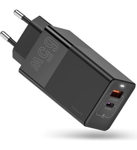 Kuulaa 65W Gan Hızlı Şarj Aleti Qc-Pd 3.0 Hızlı Macbook Pro Şarj Aleti (Siyah)