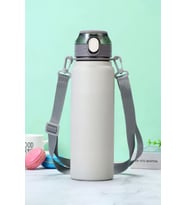 304 L Çelik Gri 800 ml Askılı ve Pipetli Matara Suluk cin411gr-8