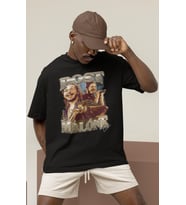 Tasarım Post Malone Rapper Şarkıcı Baskılı Unisex Oversize Tişört