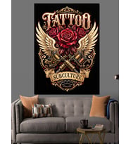 Tattoo Subculture Dövme Temalı Dekoratif Kanvas - Mdf Ahşap Tablo