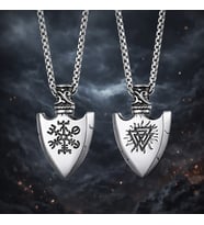 Valknut Viking Ok Ucu Kolye Çift Taraflı Paslanmaz Çelik Erkek Kolye