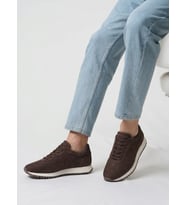 Shoetyle - Hakiki Nubuk Deri Kahverengi Erkek Sneaker - 666-02-18