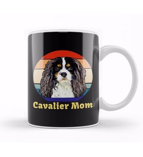 Tri Colored Cavalier King Charles Spaniel Mom Kupa Bardak Porselen
