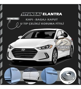 Hyundai Elantra Oto Araç Kapı Koruma Fitili 5metre Parlak Gri Renk
