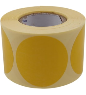 Renk Zemin Baskılı Kuşe Etiket 40mm Çapında 500 Adet 40mm Kuka Çapı (Sarı)