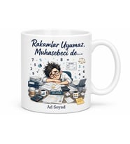Vergi Haftasında Bilanço Hazırlayan Muhasebeci Uykusuzluk Kupa Bardak Hediye