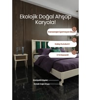 Ori̇on Model Zümrüt Yeşili Puf Başlıklı Masif Ahşap Karyola Kolay Kurulum Fırınlanmış İthal Sibirya Çamı 100x200 Yatak Uyumlu