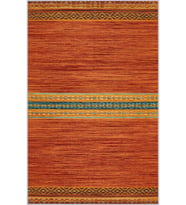 Eliana Home Baskılı, Yıkanabilir Kaymaz Taban Salon Halısı LNA1434 100x150 cm (Turuncu)