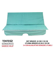 Süngersiz(TENTESİZ)Salıncak Minder Seti (2 KİŞİLİK) Kılıf-SU YEŞİLİ