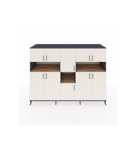 Kronos Dolap 14 Raflı 10 Kapaklı 220x59x163 Antrasit-Aytaşı/Çam