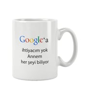 Anneler Günü Hediye Google'a İhtiyacım Yok Annem Her Şeyi Biliyor Baskılı Kupa Bardak