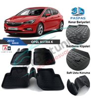 Opel Astra K Havuzlu 3D Paspas Niken Siyah 2016 Sonrası