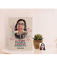 BK Gift Kişiye Özel Anneler Günü Temalı Canım Annem Karikatürlü Otantik Masaüstü Ahşap Palet Çerçeve-1 (Beyaz)