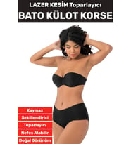 İz İç Göstermez Kaymaz Sıkılaştırıcı Toparlayıcı Vücut Şekillendirici LAZER KESİM Bato Külot Korse (Siyah)