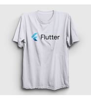 Presmono Unisex Beyaz Logo Flutter Yazılım Programlama T-Shirt 442678tt (Beyaz)