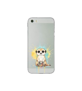 iPhone 5S ile Uyumlu Splash Mirket Tasarımlı Şeffaf Silikon Kılıf