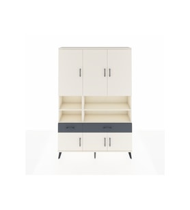 Arges Dolap 8 Raflı 2 Çekmeceli 6 Kapaklı 132x30x195 Aytaşı-Aytaşı/Antrasit