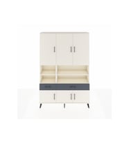 Arges Dolap 8 Raflı 2 Çekmeceli 6 Kapaklı 132x30x195 Aytaşı-Aytaşı/Antrasit