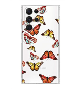PrintiFy Samsung Galaxy S22 Ultra ile Uyumlu 1mm Slim Fit Water Color 2 Baskılı Şeffaf  Kılıf