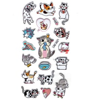 Sticker Kabartmalı Stiker Defter, Planlayıcı Etiket (lre-002) - 17X9 cm - Balık Seven Kedi