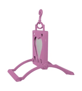 Kalp Şekilli Aynalı Kuş Salıncağı 10 cm Pembe