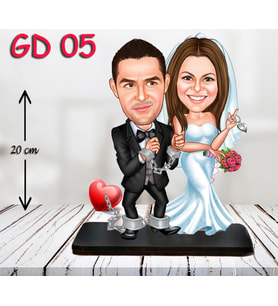 Kişiye Özel Ahşap Biblo - Gelin ve Damat Biblo 5 ( 3D Biblo )