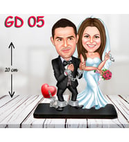 Kişiye Özel Ahşap Biblo - Gelin ve Damat Biblo 5 ( 3D Biblo )