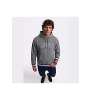 pamuk kapüşonlu gri Varsity Hoodie