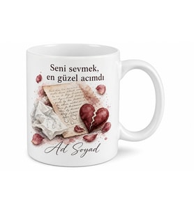 Romantik Edebiyat Gözyaşı Peçetesi Aşk Mektubu Kırık Kalp Kupa Bardak Hediye