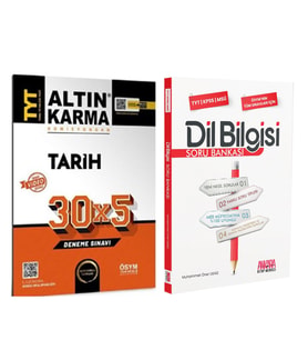 Altın Karma TYT Tarih Deneme ve AKM Dil Bilgisi Soru Bankası Seti 2 Kitap
