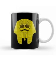 Cool Mustachioed Sphinx with Sunglasses & Mustache Kupa Bardak Porselen