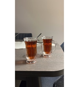 Şık Kulplu Çay Bardağı Takımı, 2'li Set, Zarif Tasarım