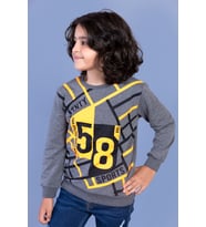 Toontoy Erkek Çocuk Baskılı Sweatshirt (Antrasit Melanj)