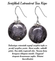 Sertifikalı Aaa+ Kalite Labradorit Taşı Doğal Taş Küpe (Çok Renkli)