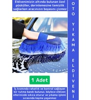 Ergonomik Oto İç Dış Bakım Temizlik Çizilme Önleyici Özel Püsküllü Premium Araba Yıkama Eldiveni
