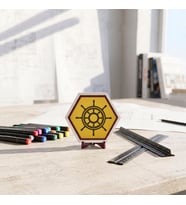 Deniz Temalı Modern Masaüstü Dekoru Özel Günlerde Sevdikleriniz İçin Anlamlı, Şık ve Estetik Bir Hediye 10x10 cm, Sarı