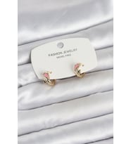 Pembe Yunus Balığı Model Gold Renk Pirinç Çocuk Küpe - TJ-BKP11650