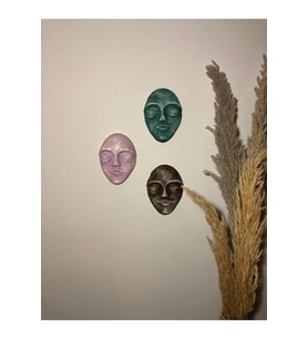 El Yapımı Duvar Maskları 3'lü Set (Çok Renkli)