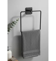 Siyah Kare Yapışkanlı Havluluk Banyo Pratik Askılık