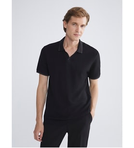 LCWAIKIKI Classic Siyah Polo Yaka Erkek Tişört