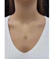 Kar Tanesi 18K Altın Kaplama Zirkon Taşlı Kolye (Karışık)