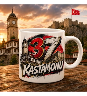 37 Kastamonu Graffiti ve Grunge Şehir Tasarımlı Kupa
