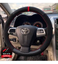 Toyota Urban Cruiser Dikme Direksiyon Kılıfı Alcantara Süet Mat Karbon Kırmızı Yüzük ve Dikiş 2009-2014