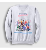 Presmono Unisex Beyaz Band K Pop Seventeen Sweatshirt 547938tt